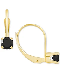 Amethyst Solitaire Leverback Earrings (1/2 ct. t.w.) 14k Gold (Also Additional Gemstones)