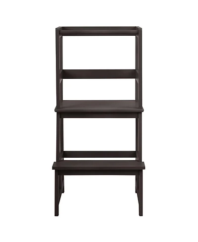 Slickblue Kids Wooden Kitchen Step Stool with Safety Rail
