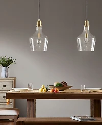 Ink + Ivy Bell Shaped Glass Pendant