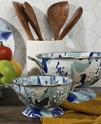 Golden Rabbit Lagoon Enameled Steel Large Colander