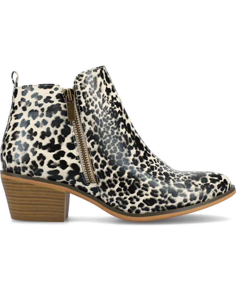 Journee Collection Women's Rebel Zipper Stacked Heel Booties