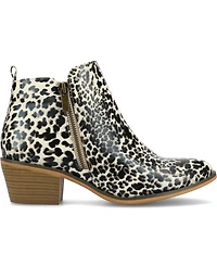 Journee Collection Women's Rebel Zipper Stacked Heel Booties