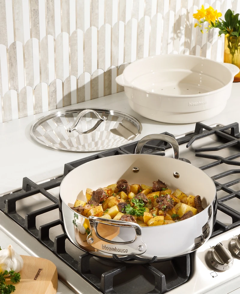 Bloomhouse 12 Piece Stainless Steel Non-Stick Cookware Set