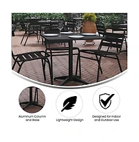 Emma+Oliver 31.5'' Square Aluminum Indoor-Outdoor Table With Base