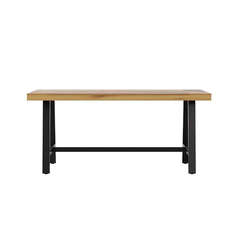 Zuli Solid Acacia Wood Dining Table With Metal Legs For Indoor And Outdoor Use