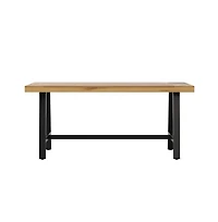 Zuli Solid Acacia Wood Dining Table With Metal Legs For Indoor And Outdoor Use