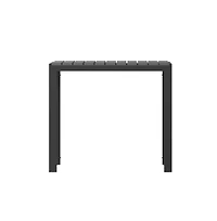 Tristan All-Weather Indoor/Outdoor Square Patio Dining Table For 4 With Steel Frame And Poly Resin Slatted Top