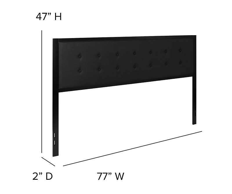 Merrick Lane Camden King Headboard Upholstered Button Tufted Headboard With Metal Frame And Adjustable Rail Slots