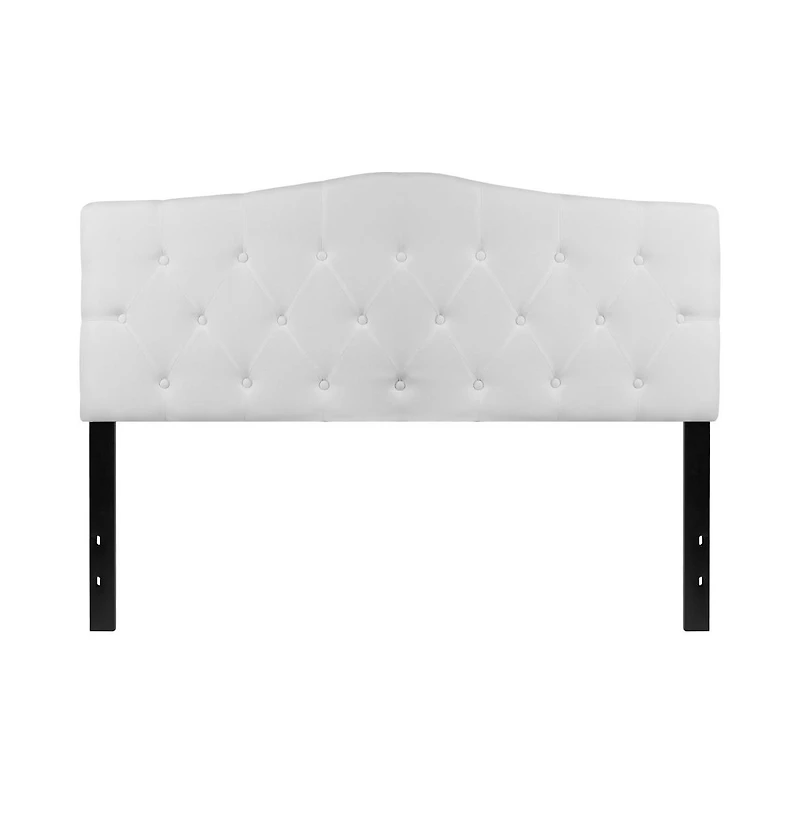 Arched Queen Button Tufted Upholstered Headboard