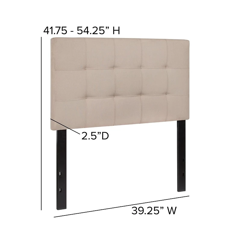 Quilted Tufted Twin Upholstered Headboard