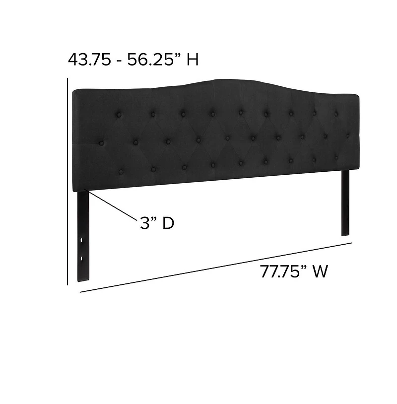 Arched King Button Tufted Upholstered Headboard