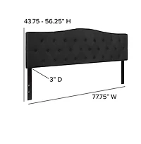 Arched King Button Tufted Upholstered Headboard