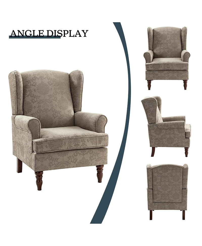 Escanor Traditional Armchair with Pattern Design for Living Room
