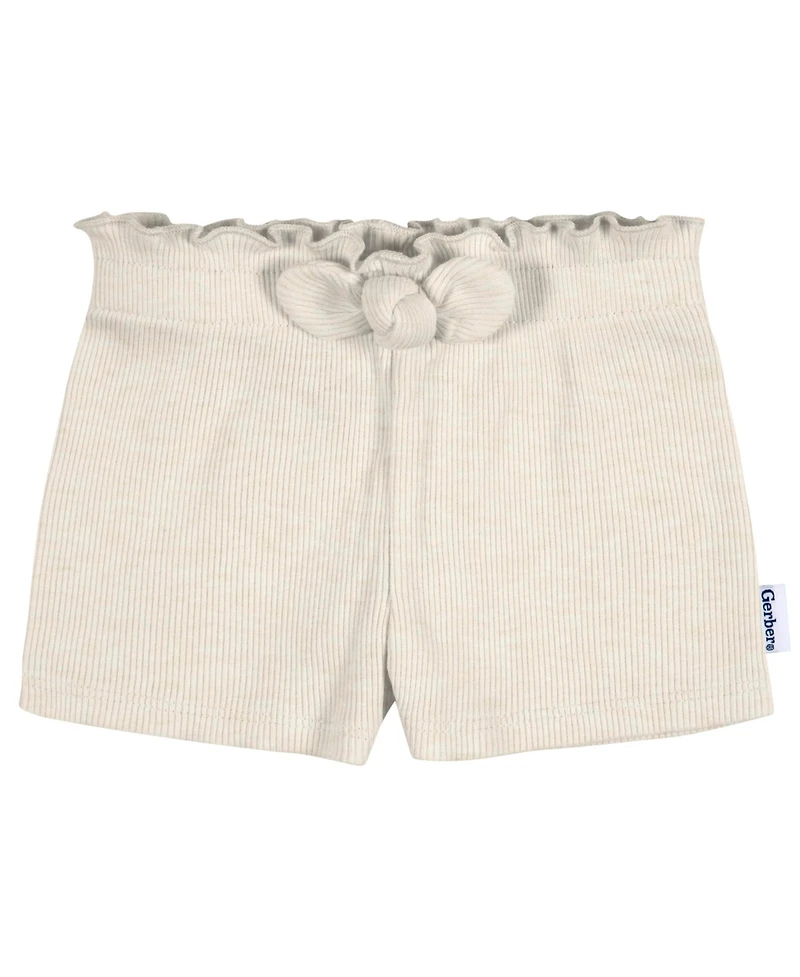 Gerber Toddler Girls Pull-On Knit Shorts, 3-Pack