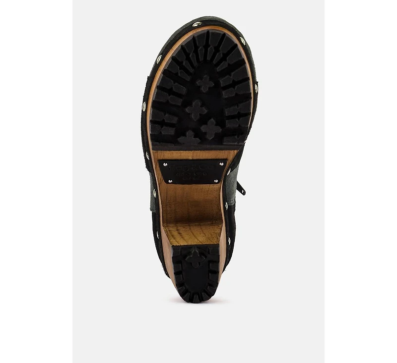 Huron Womens Fine Suede Patchwork Ankle Boots