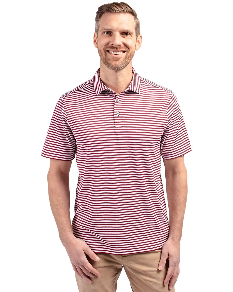 Cutter & Buck Men's Virtue Eco Pique Stripe Recycled Polo Shirt