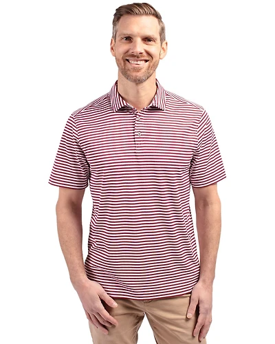 Cutter & Buck Men's Virtue Eco Pique Stripe Recycled Polo Shirt