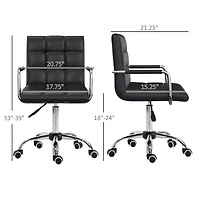 Homcom Executive Pu Leather Office Mid-back Ergonomic Swivel Computer Desk