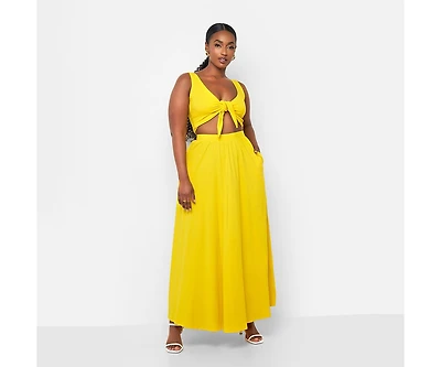 Rebdolls Plus Love Story Crop Top & Maxi Skater Skirt Set