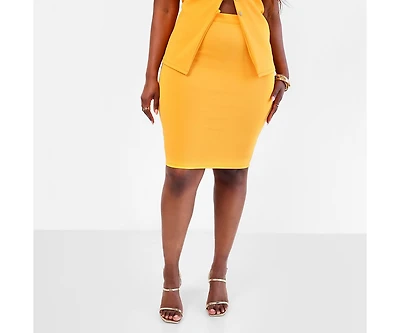 Rebdolls Plus Bow Down Mini Bodycon Skirt