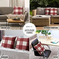 Zulay Kitchen Pack of 2 Buffalo Plaid Throw Pillow Covers