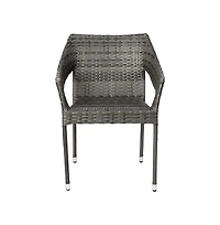 Emma+Oliver Embry All-Weather Indoor/Outdoor Stacking Patio Dining Chairs With Steel Frame And Weather Resistant Pe Rattan