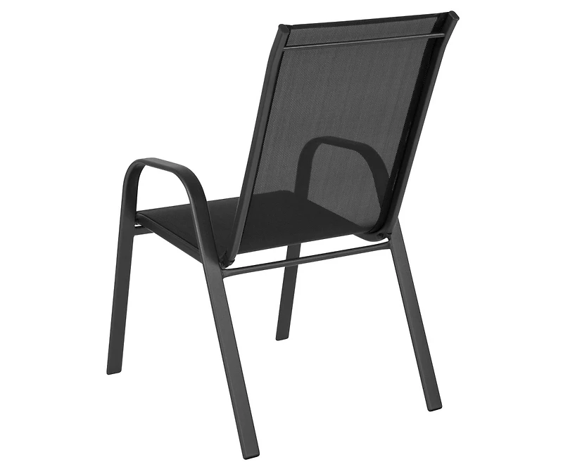 Set Of 4 Manado Series Metal Stacking Patio Chairs With Flex Comfort Material