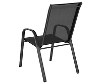 Set Of 4 Manado Series Metal Stacking Patio Chairs With Flex Comfort Material