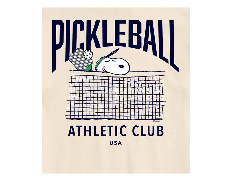 Hybrid Apparel Peanuts Pickleball Mens Short Sleeve Tee
