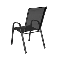 5 Pack. Outdoor Stack Chair With Flex Comfort Material And Metal Frame