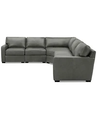Radley 113" 5-Pc. Leather Wedge L Shape Modular Sectional, Created for Macy's