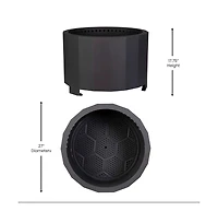 Merrick Lane Aries Portable Steel Smokeless Wood Burning Outdoor Firepit With Waterproof Cover