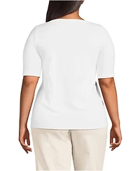 Lands' End Plus Supima Boatneck Top