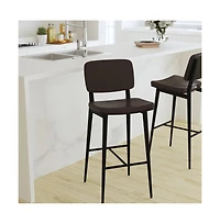 Regency Barstools Contemporary Metal Frame Stools With Integrated Footrest - Set Of 2