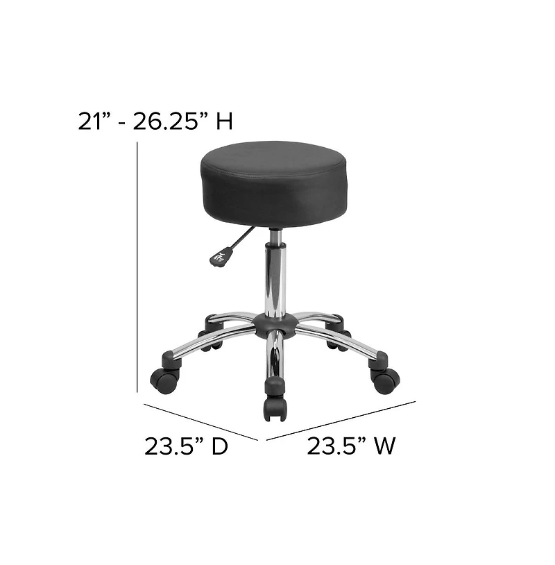 Medical Ergonomic Stool With Chrome Base