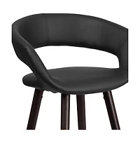 2 Pk. 29'' High Contemporary Vinyl Barstool With Cappuccino Wood Frame