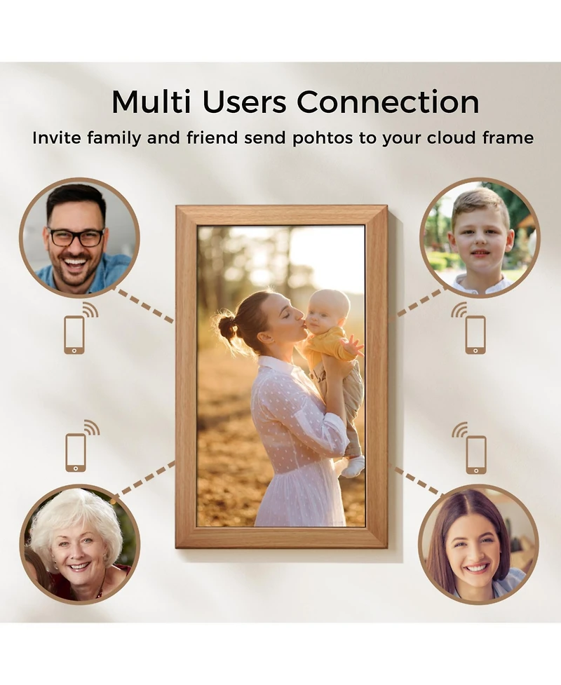 21in Cloud Frame Digital Photo Frame - Easy Photo Share App- 20GB Cloud Storage, Auto-Rotate.