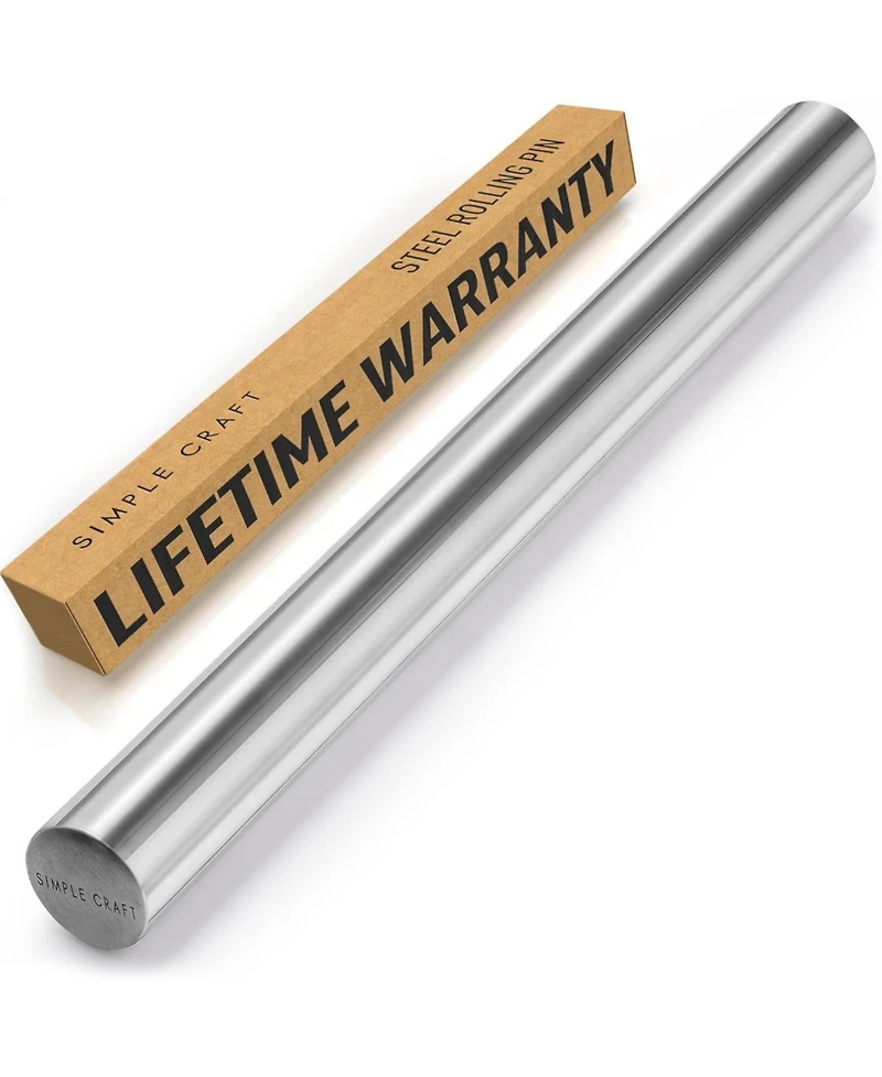 Smooth Tapered Professional French Stainless Steel Rolling Pin