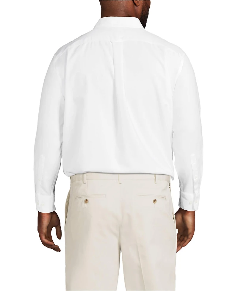 Lands' End Big & Tall Traditional Fit Solid No Iron Supima Oxford Dress Shirt