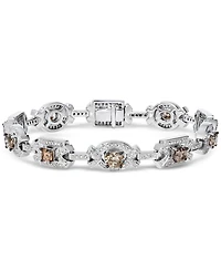 Le Vian Chocolate Diamond & Vanilla Diamond Halo Cluster Link Bracelet (6-3/8 ct. t.w.) in 18k White Gold