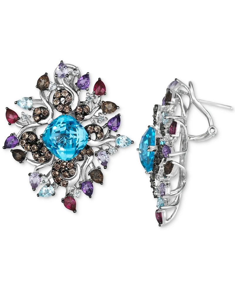Le Vian Multi-Gemstone Cluster Statement Earrings (15-5/8 ct. t.w.) in 14k White Gold