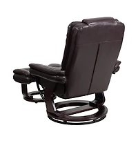 Multi-Position Stitched Recliner & Ottoman With Swivel Base