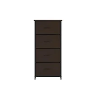Marley 4 Drawer Storage Dresser With Cast Iron Frame, Wood Top And Easy Pull Engineered Drawers Wooden Handles