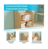 Kid'S Bookshelf Or Toy Storage Shelf For Bedroom Or Playroom In Wood Finish With Safe, Kid-Friendly Curved Edges