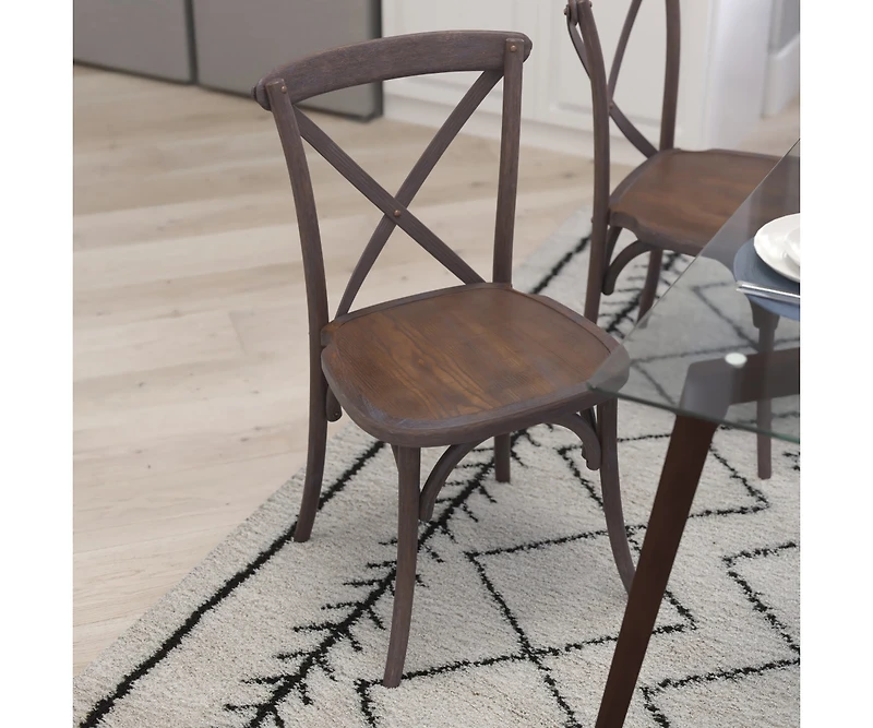 Bardstown X-Back Bistro Style Wooden High Back Dining Chair