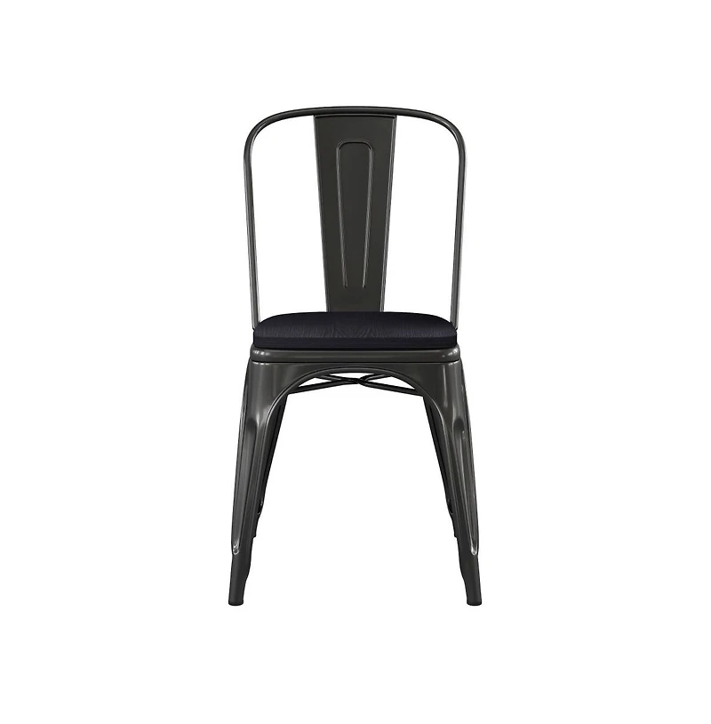Emma+Oliver Perth Metal Stacking Dining Chairs With Poly Resin Seats For Indoor/Outdoor Use