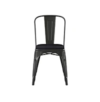 Emma+Oliver Perth Metal Stacking Dining Chairs With Poly Resin Seats For Indoor/Outdoor Use