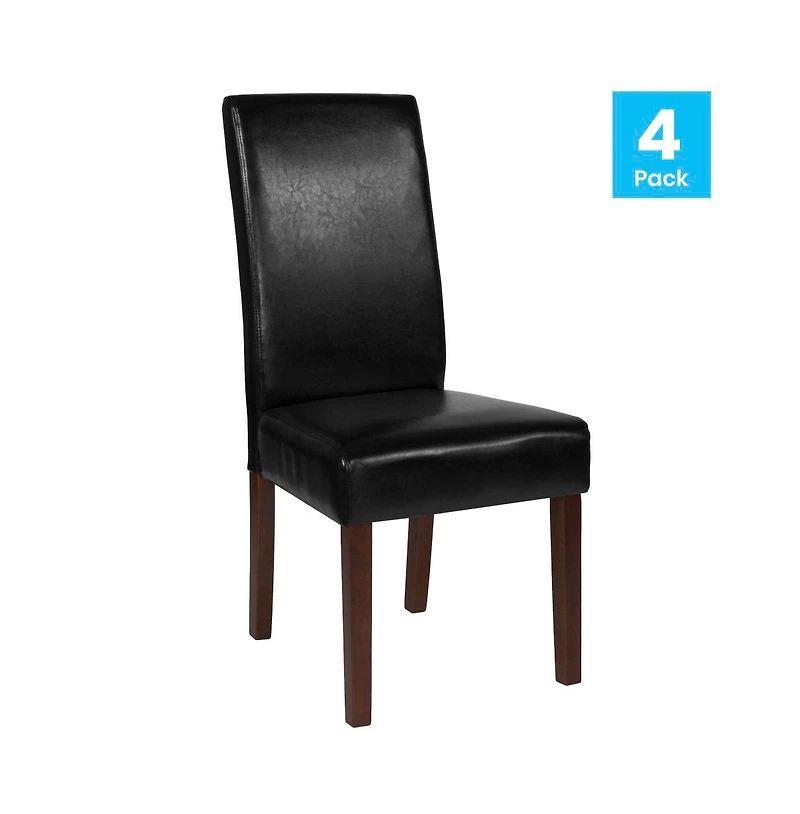 Merrick Lane Ellison Mid-Century Panel Back Parsons Accent Dining Chair - Set Of 4