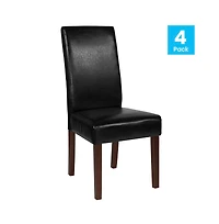 Merrick Lane Ellison Mid-Century Panel Back Parsons Accent Dining Chair - Set Of 4