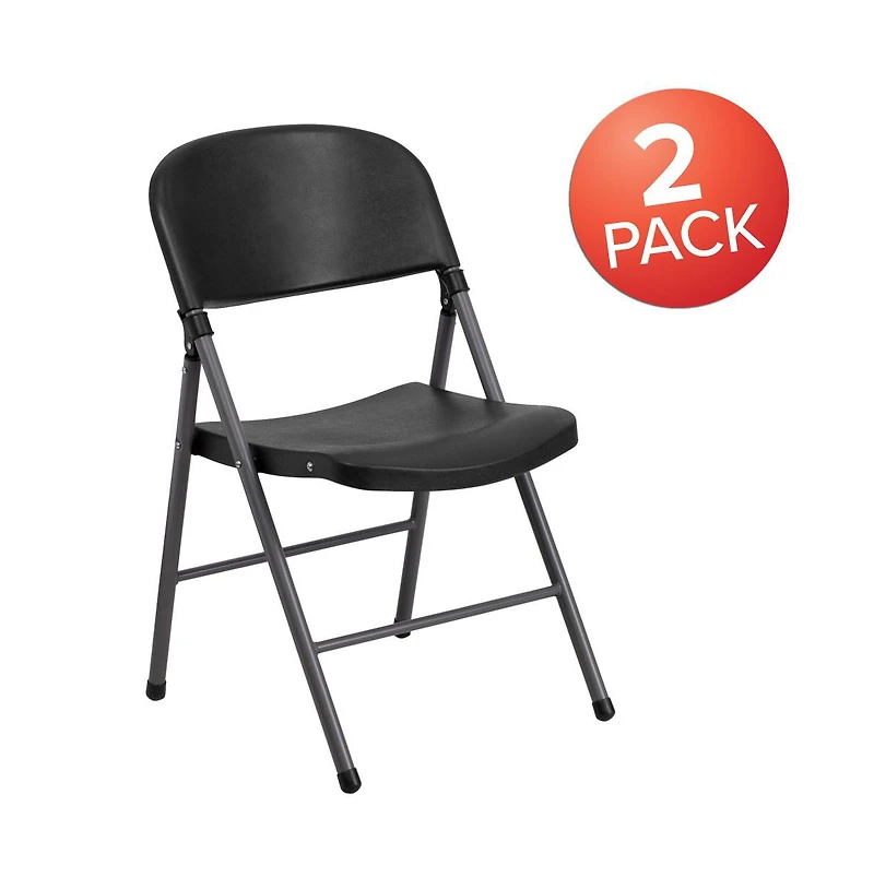 2 Pack Home & Office 330 Lb. Capacity Foldable Plastic Chair